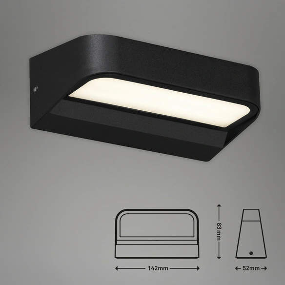 LED-Außenwandleuchte, BxH: 8,3 x 5,2 cm, 8 W