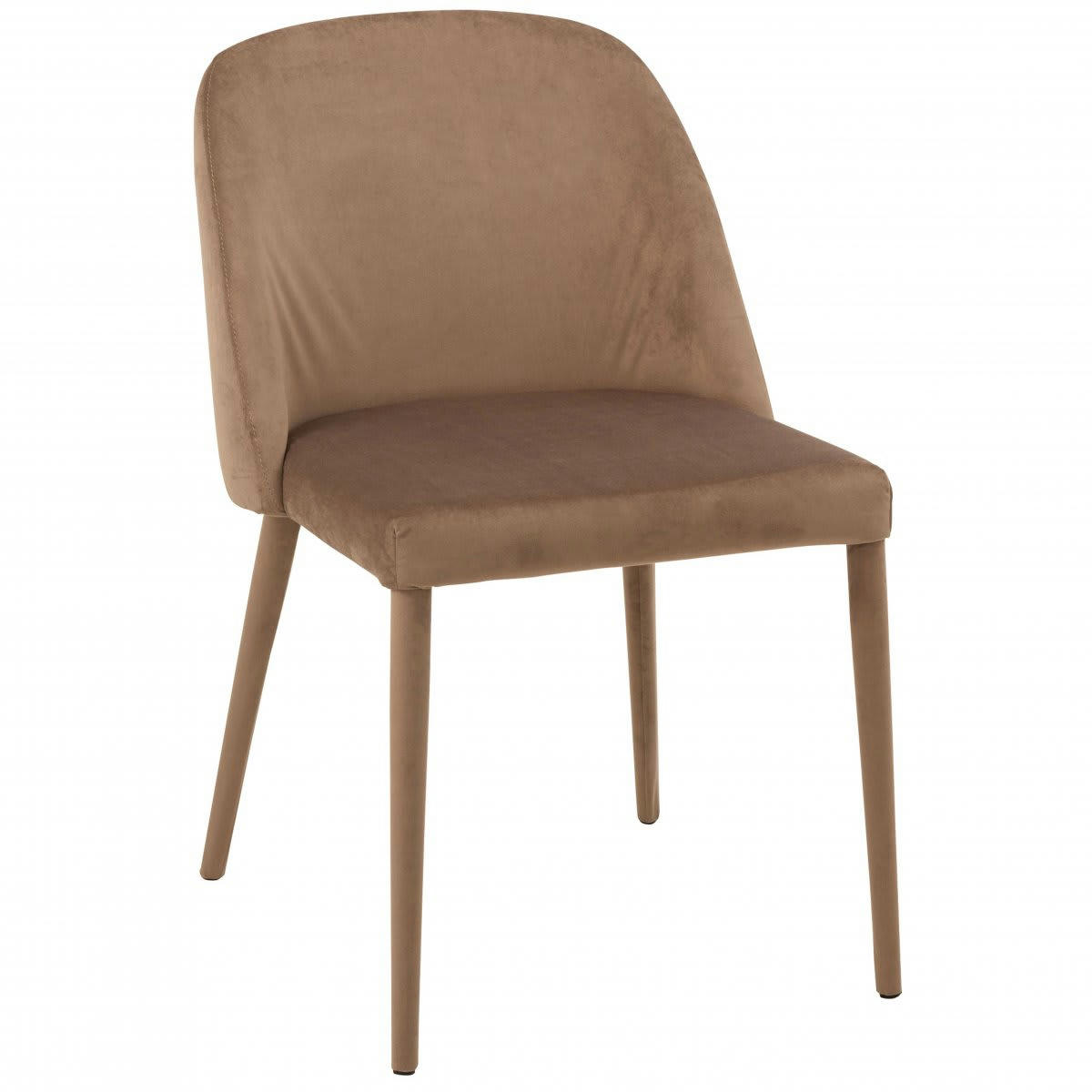 VARSOVIE - Chaise salle à manger en velours marron