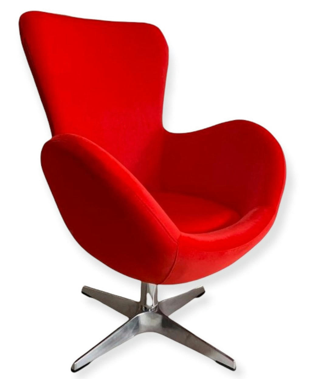 COCOON - Fauteuil rotatif en velours rouge