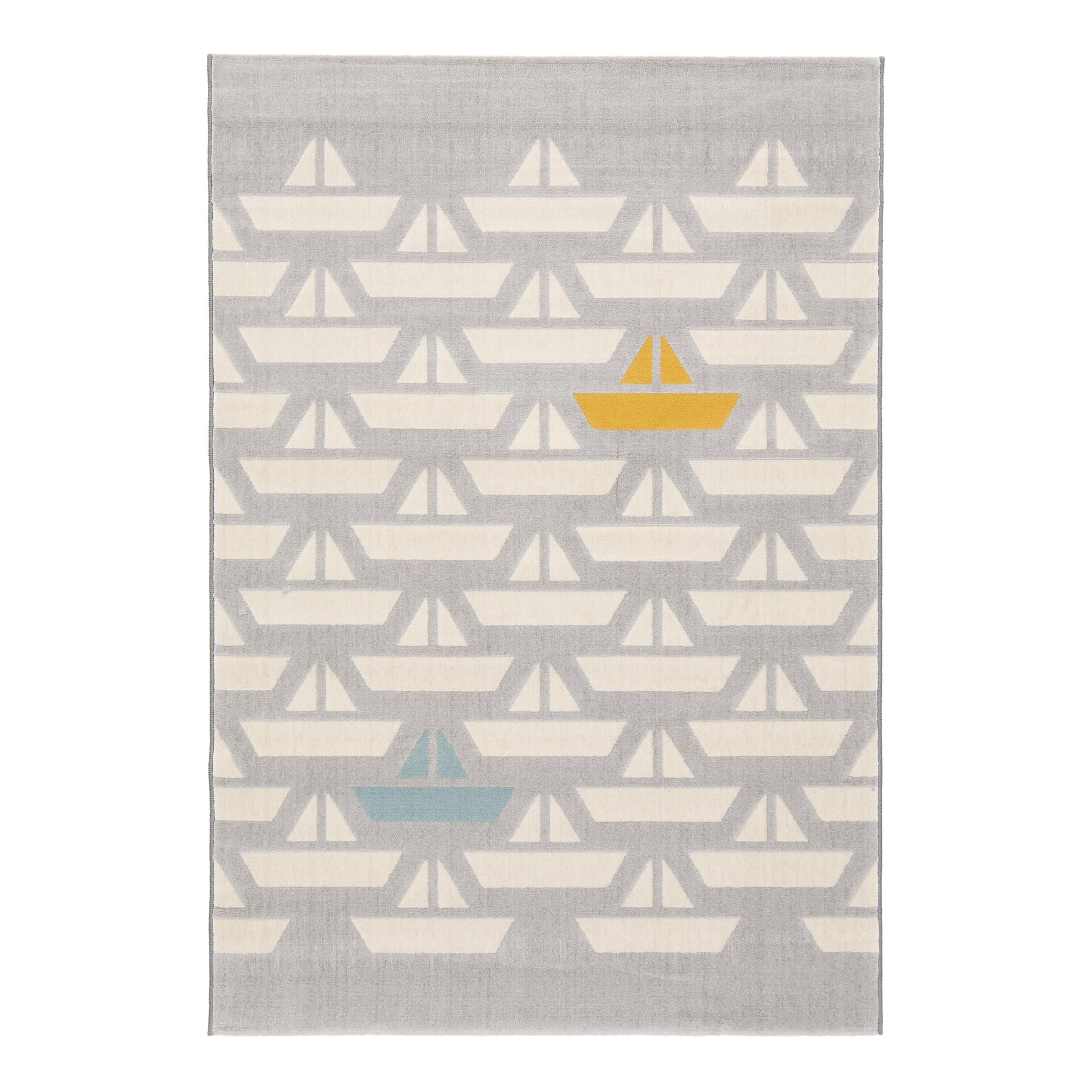 AFK Living vloerkleed Boten - voor kinderen - grijs - 120 x 170 cm
