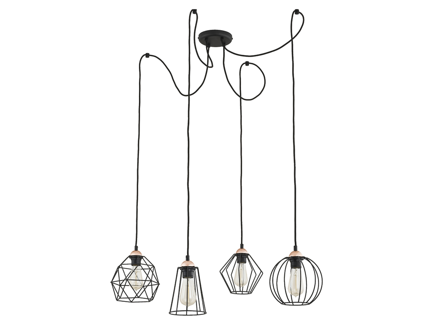 Lampa wisząca Galaxy 4-punktowa metalowa czarna