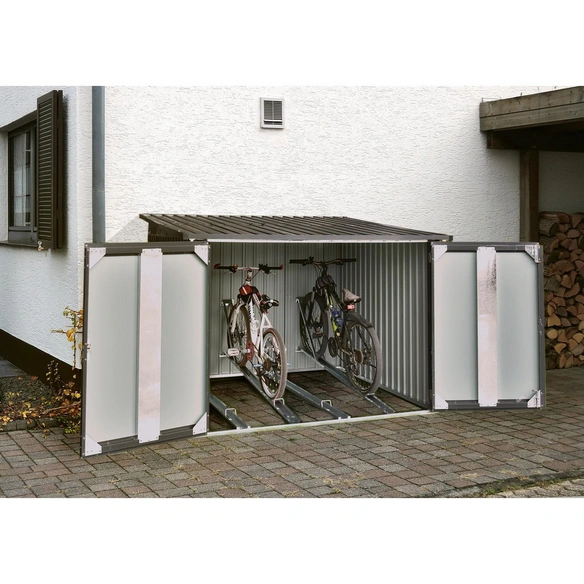 Fahrradgarage, 206 x 163 x 204 cm (BxHxT), 6.100 Liter