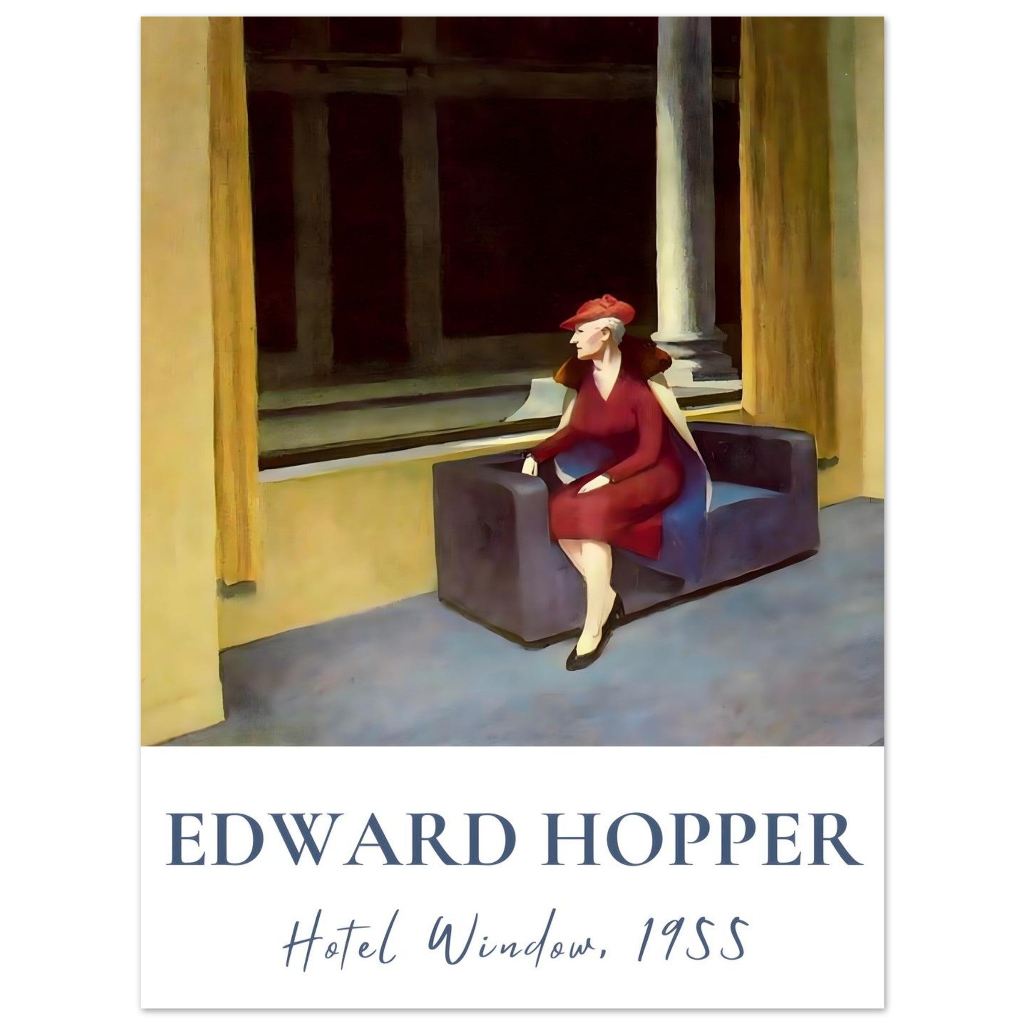 Artfulprints Poster Edward Hopper - Hotel window  - 30x40 cm - Meerkleurig