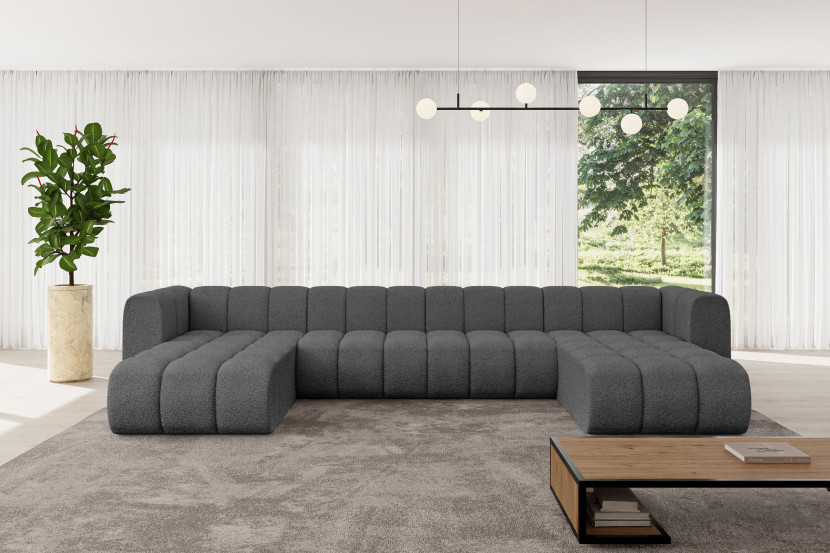 Narożnik uniwersalny modułowy Joren-U2 - 410x177x70 cm Szary