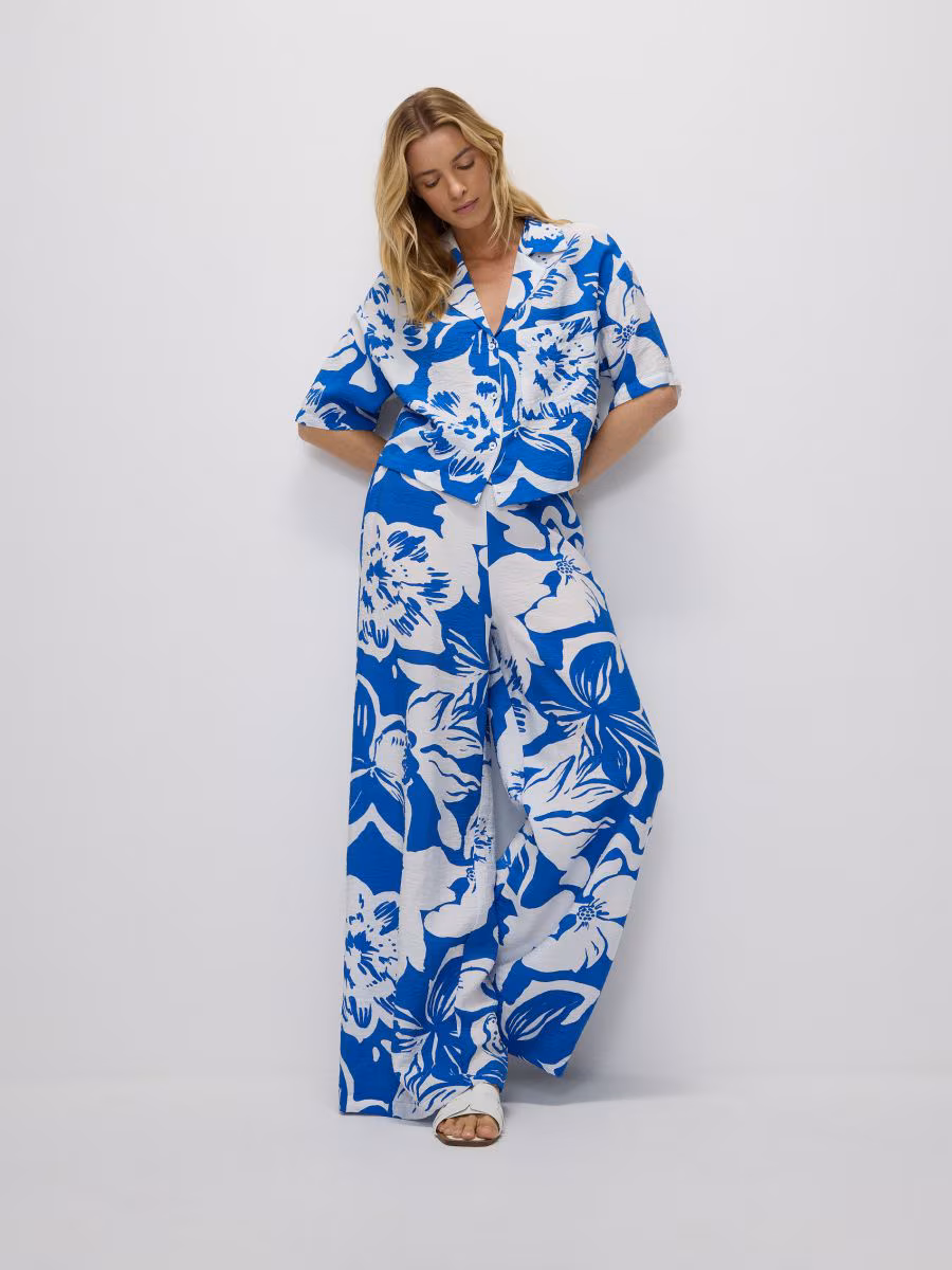 Patterned Palazzo Trousers