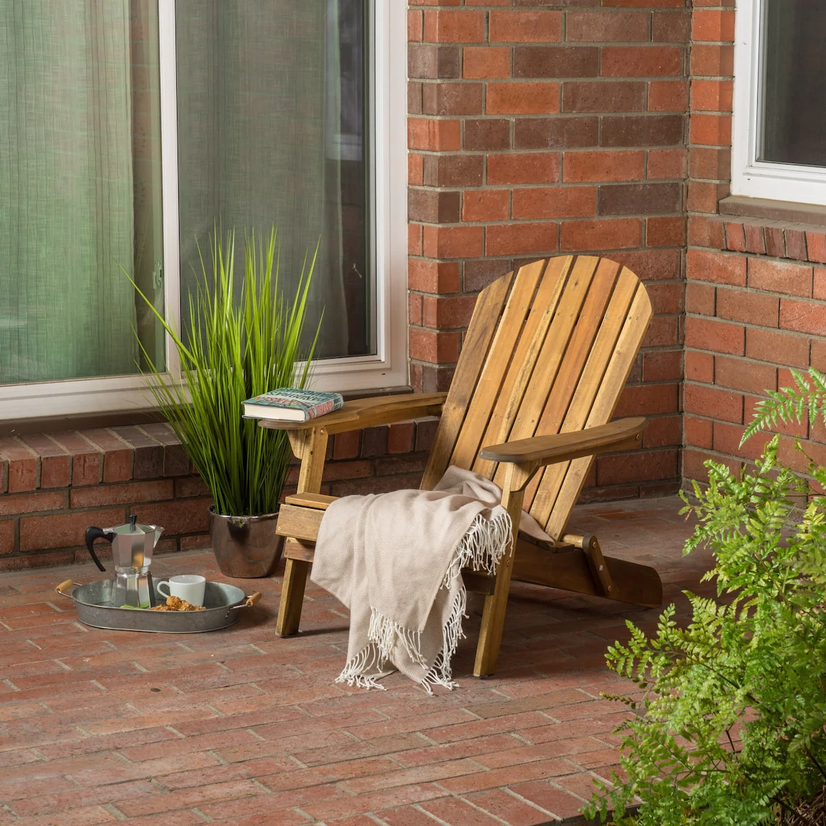 Outdoor Acacia Wood Folding Adirondack Chair