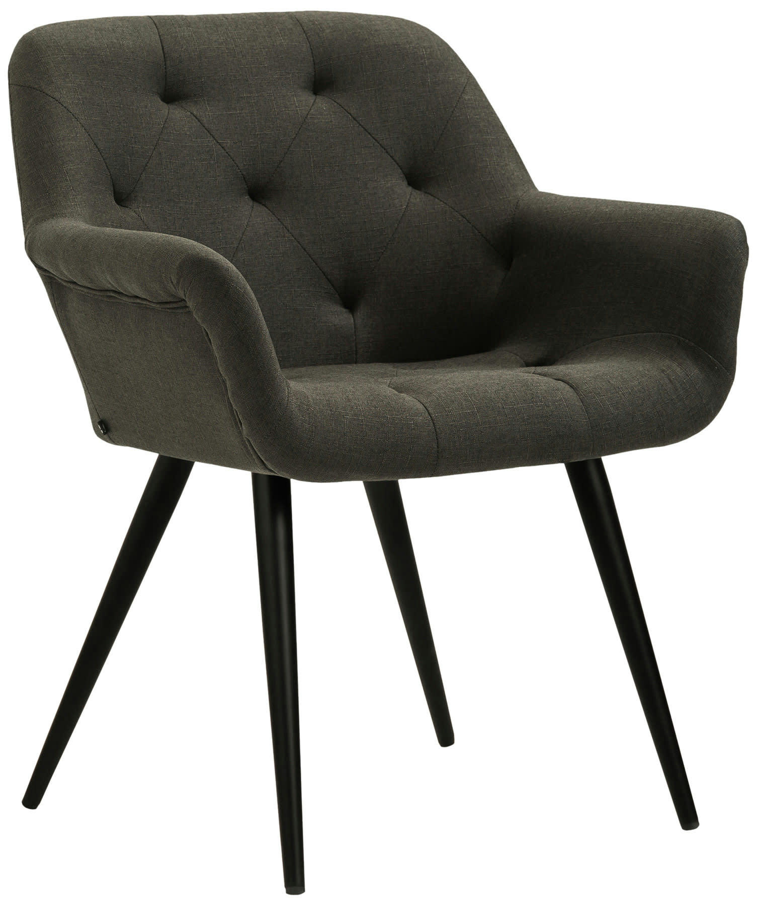 LANGFORD - Chaise de salle à manger avec accoudoirs en tissu Gris foncé