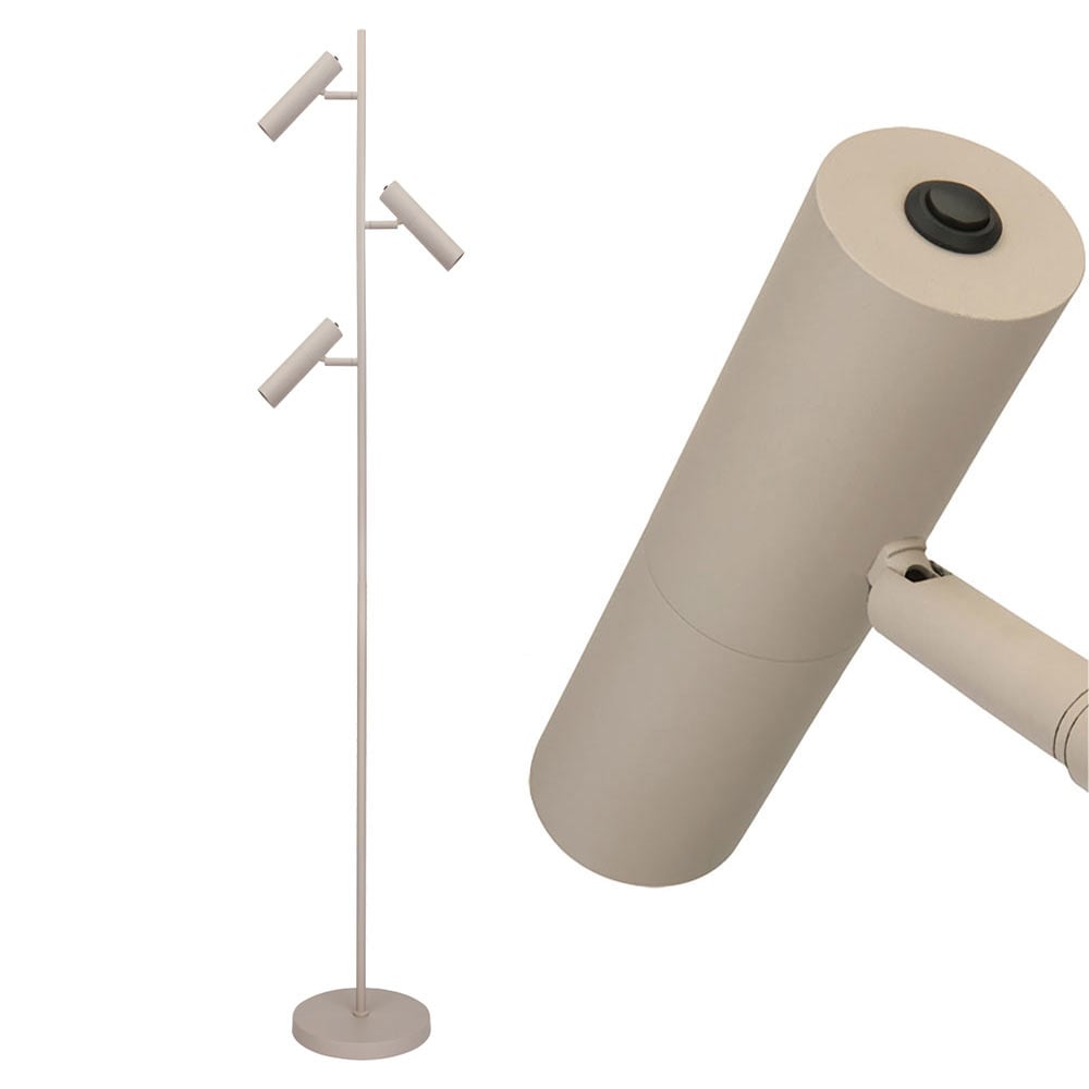 Freelight vloerlamp Undici - 3 lichts - 22 x 165  cm - beige