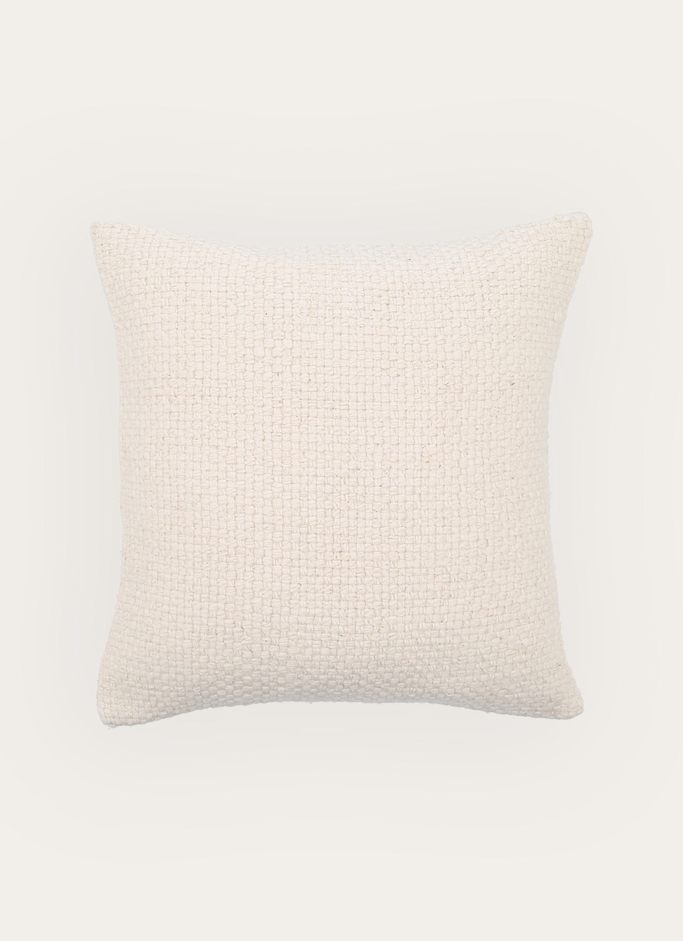 HOUSSE DE COUSSIN UNIE AVEC TISSAGE FANTAISIE ECRU