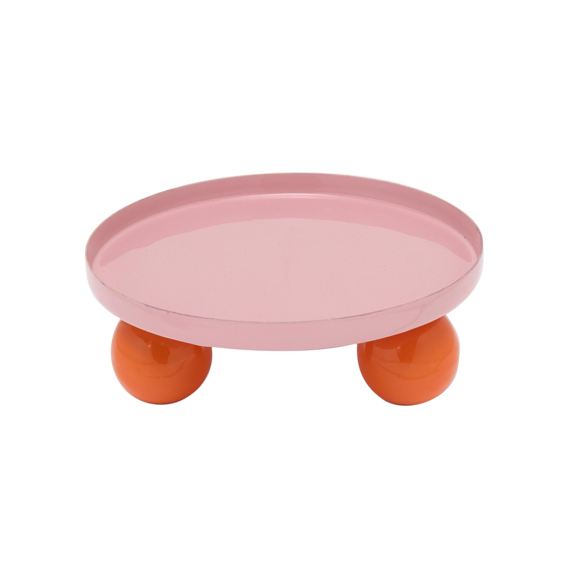 Present Time dienblad Double Funky Round - roze - Ø20cm