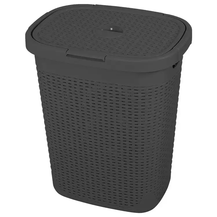 Addis Rattan 50 Litre Laundry Basket - Charcoal