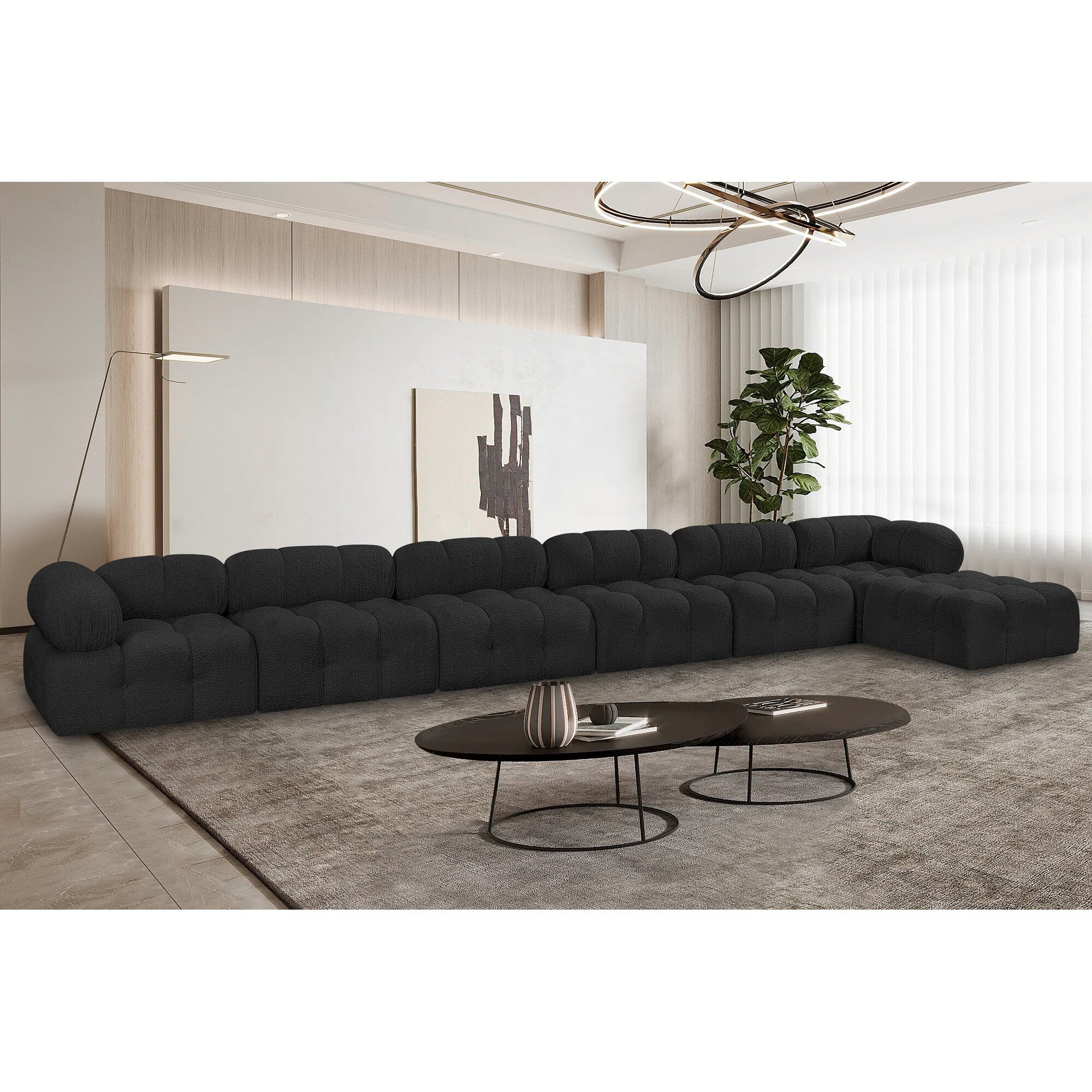 Ames 204 Boucle Fabric Upholstered 7pc. Modular Sectional