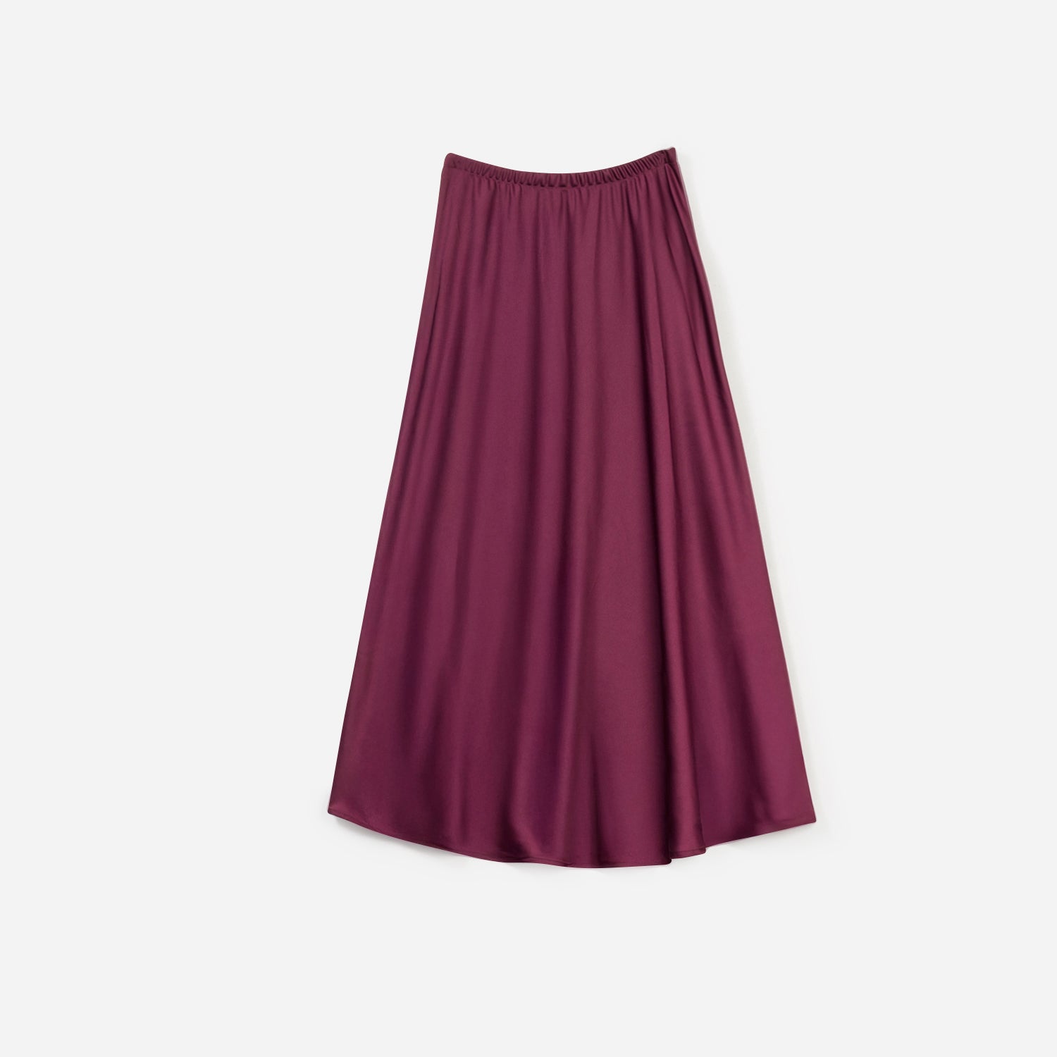 Jupe longue TEXTO bordeaux satinée