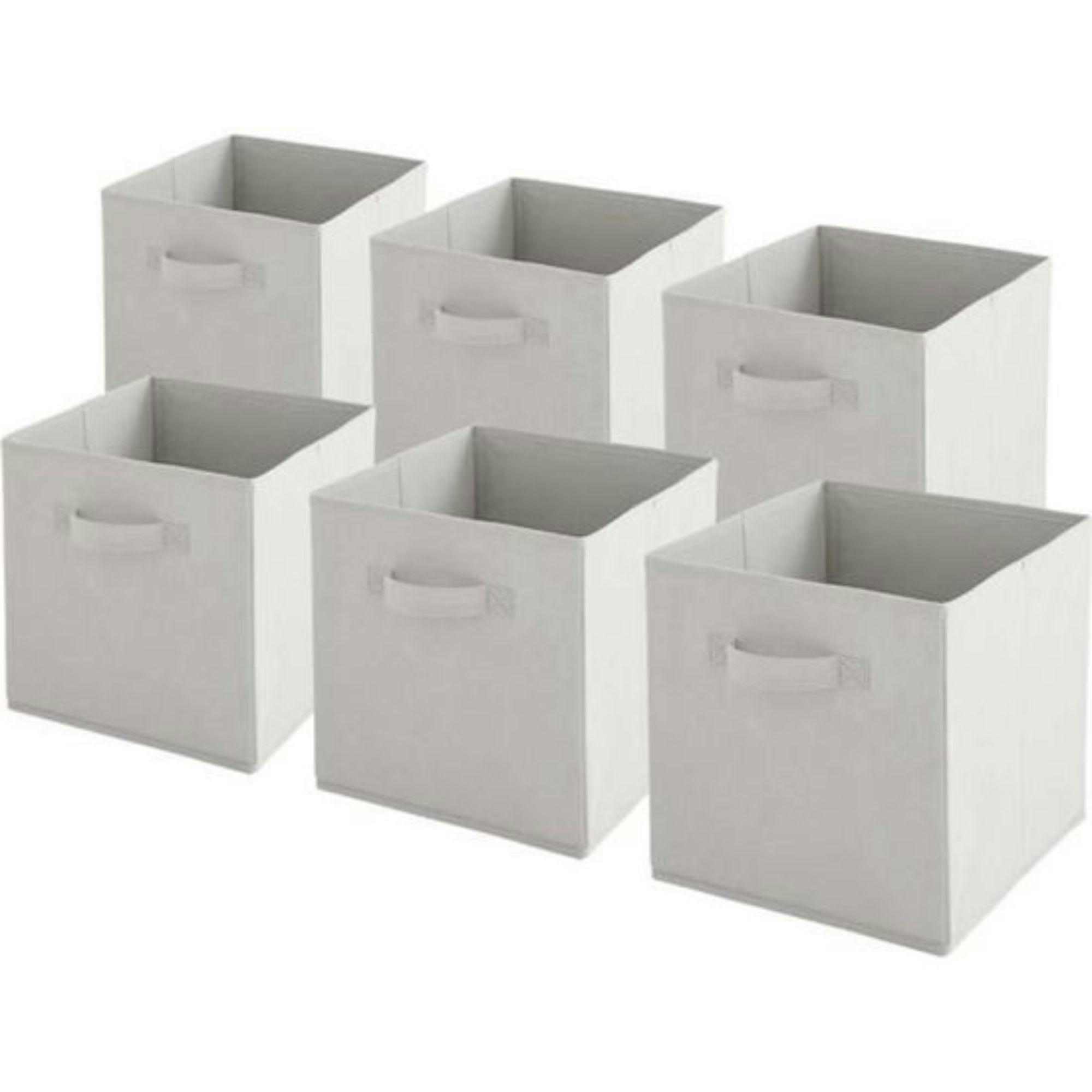 - Lot de 6 paniers  pliables en tissu gris 27x27x27cm