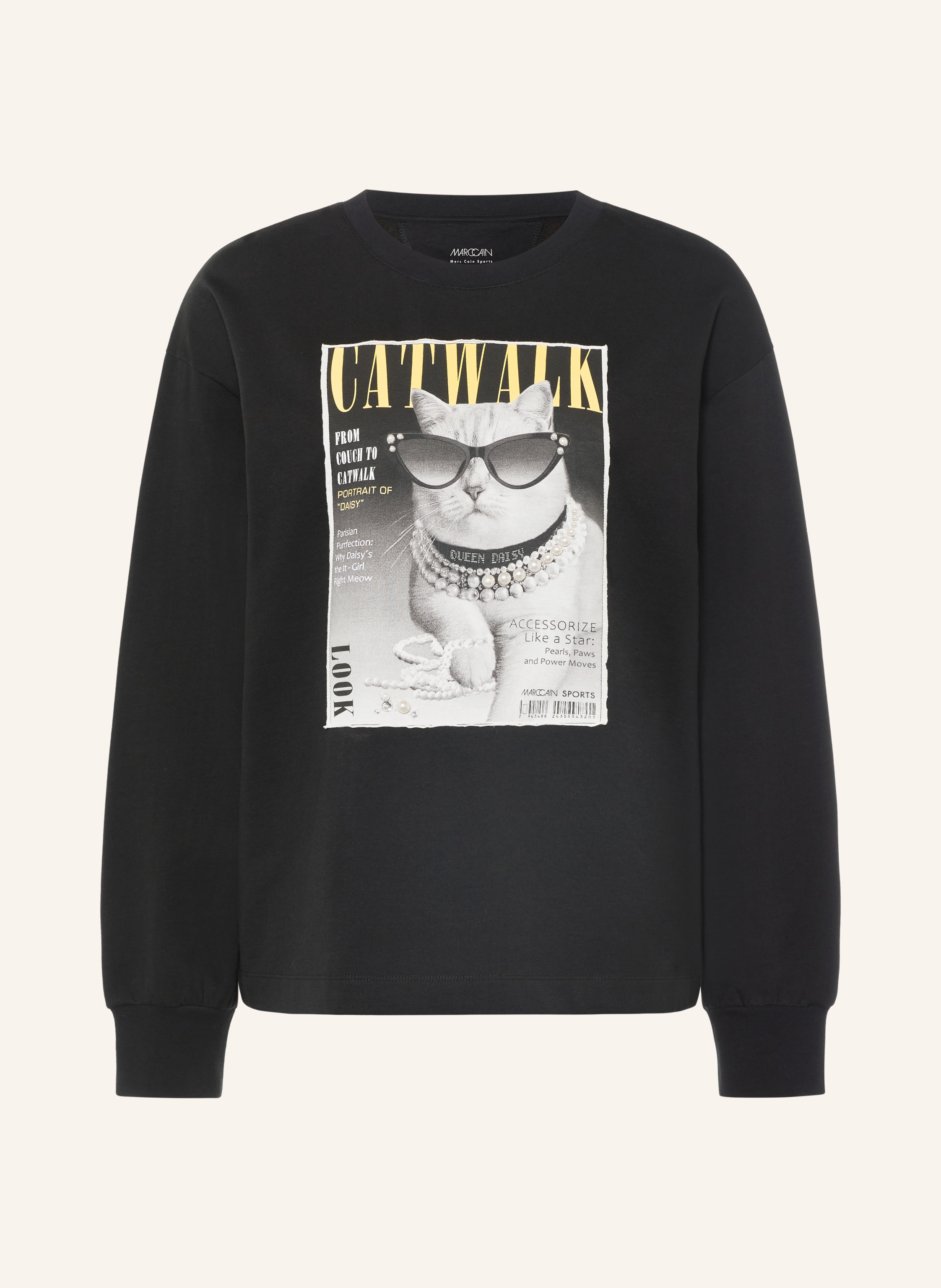 MARC CAIN Sweatshirt mit Schmuckperlen