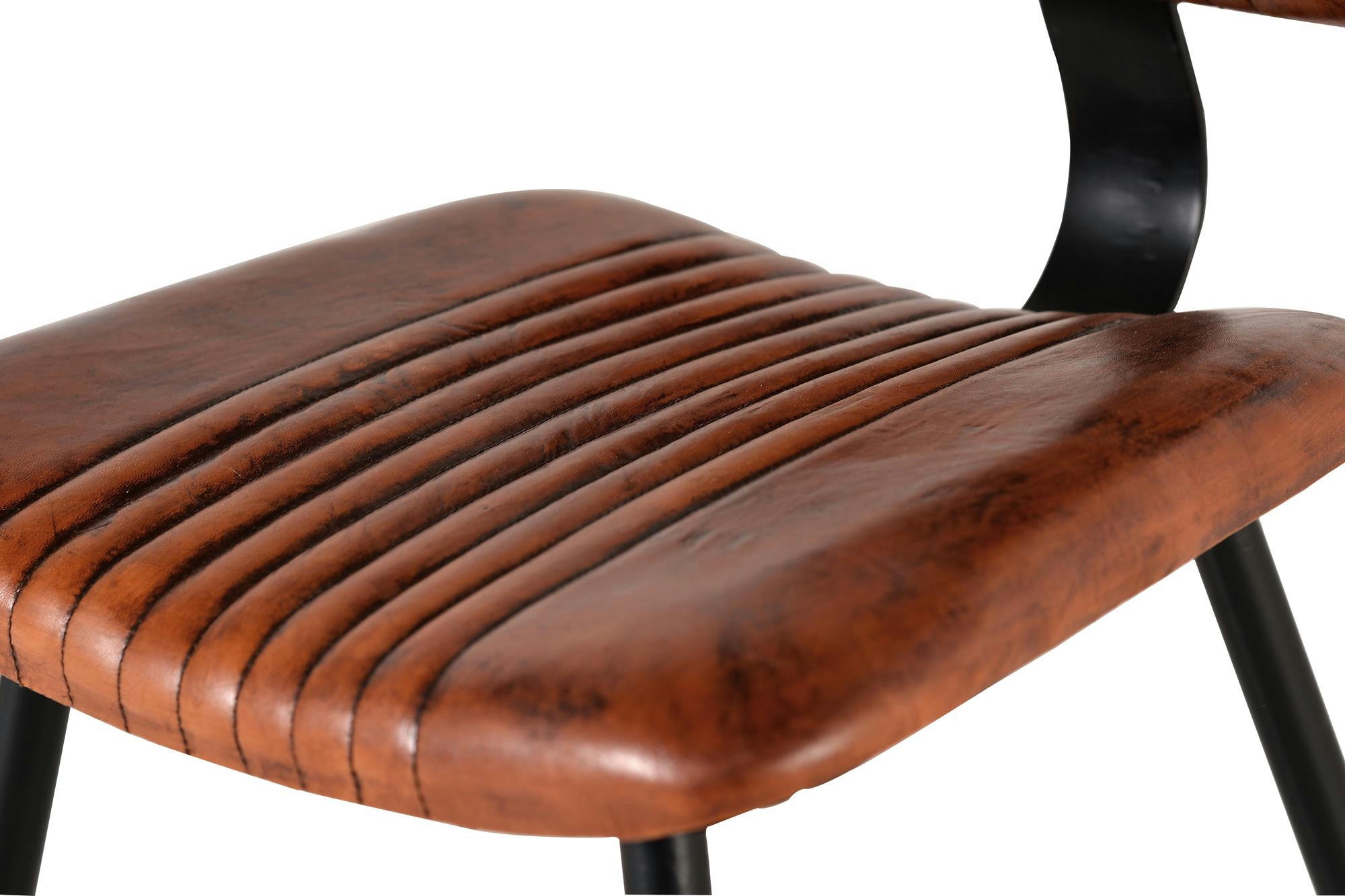 - Tabouret en cuir et metal