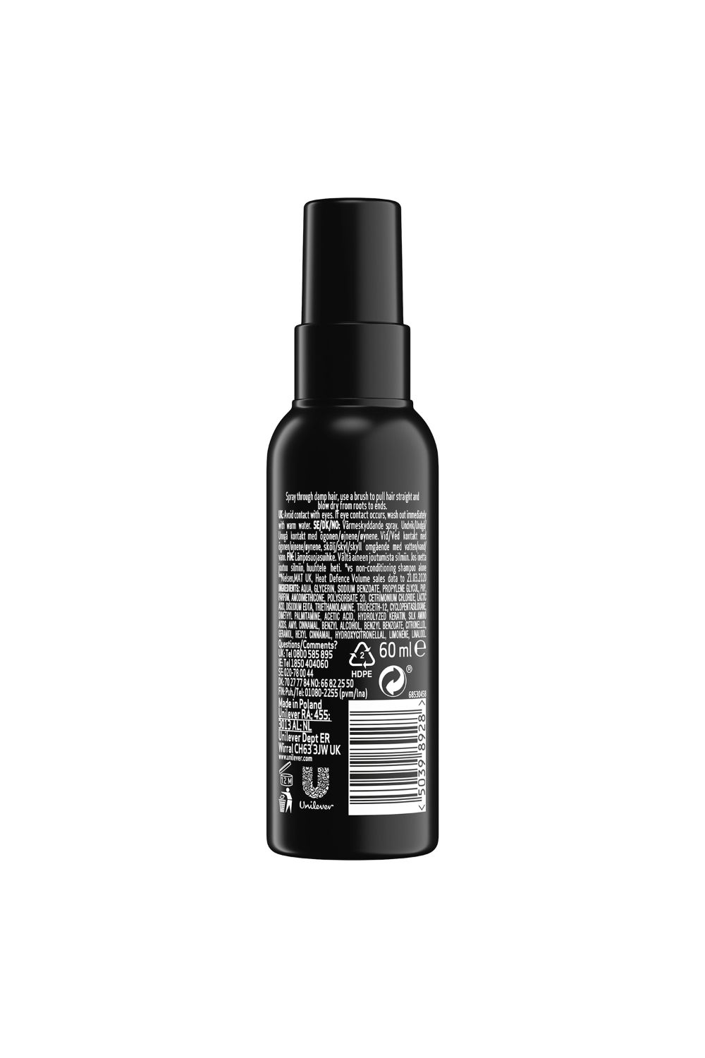 Tresemme Heat Defence Spray Care & Protect 'Hair Spray' for All Hair Types, 60ml
