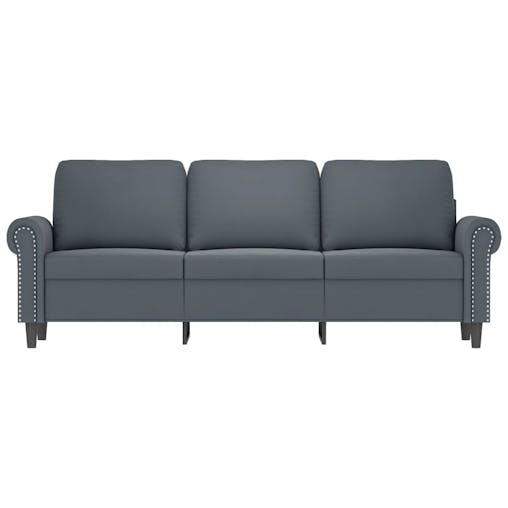 NNEVL 3-Seater Sofa Dark Grey 180 cm Velvet