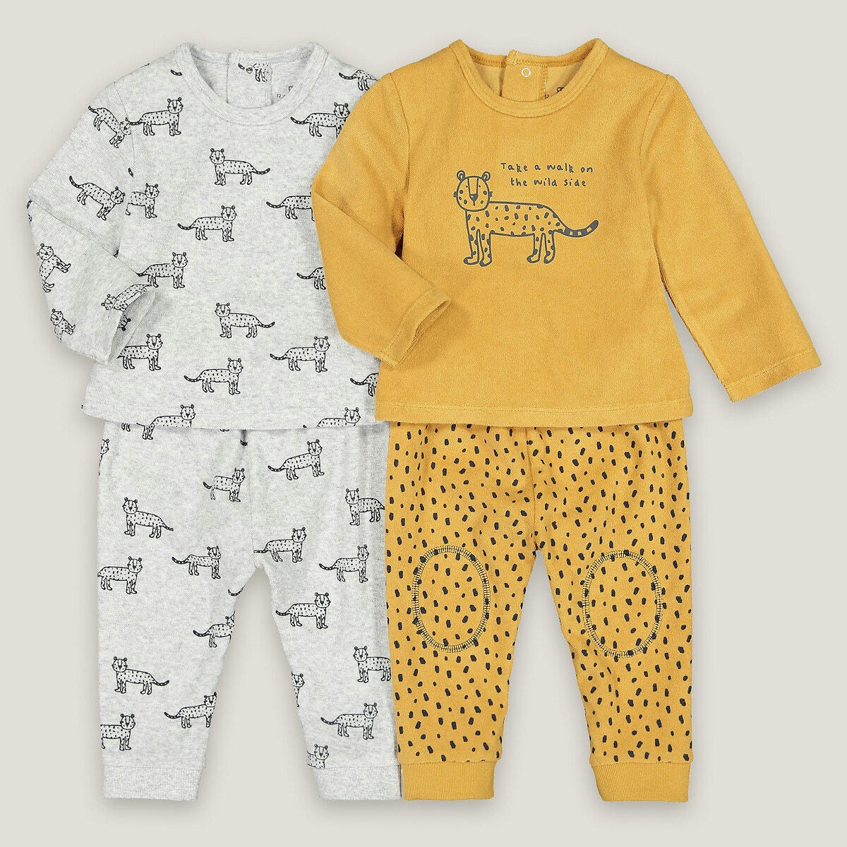 Lot de 2 pyjamas 2 pièces en éponge