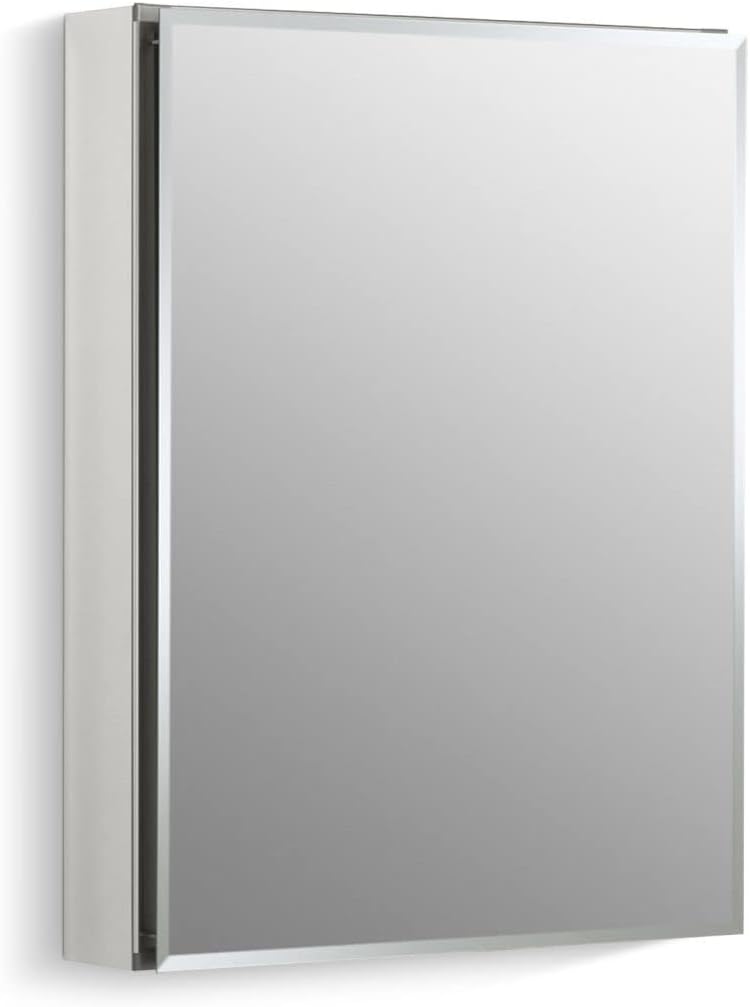 Kohler CB-CLC2026FS Frameless Bathroom Mirror Medicine Cabinet, Single Door, Rectangular Beveled Edge Frame, Bathroom Cabinet Mirror, Adjustable Shelves, 20 in. W x 26 in. H