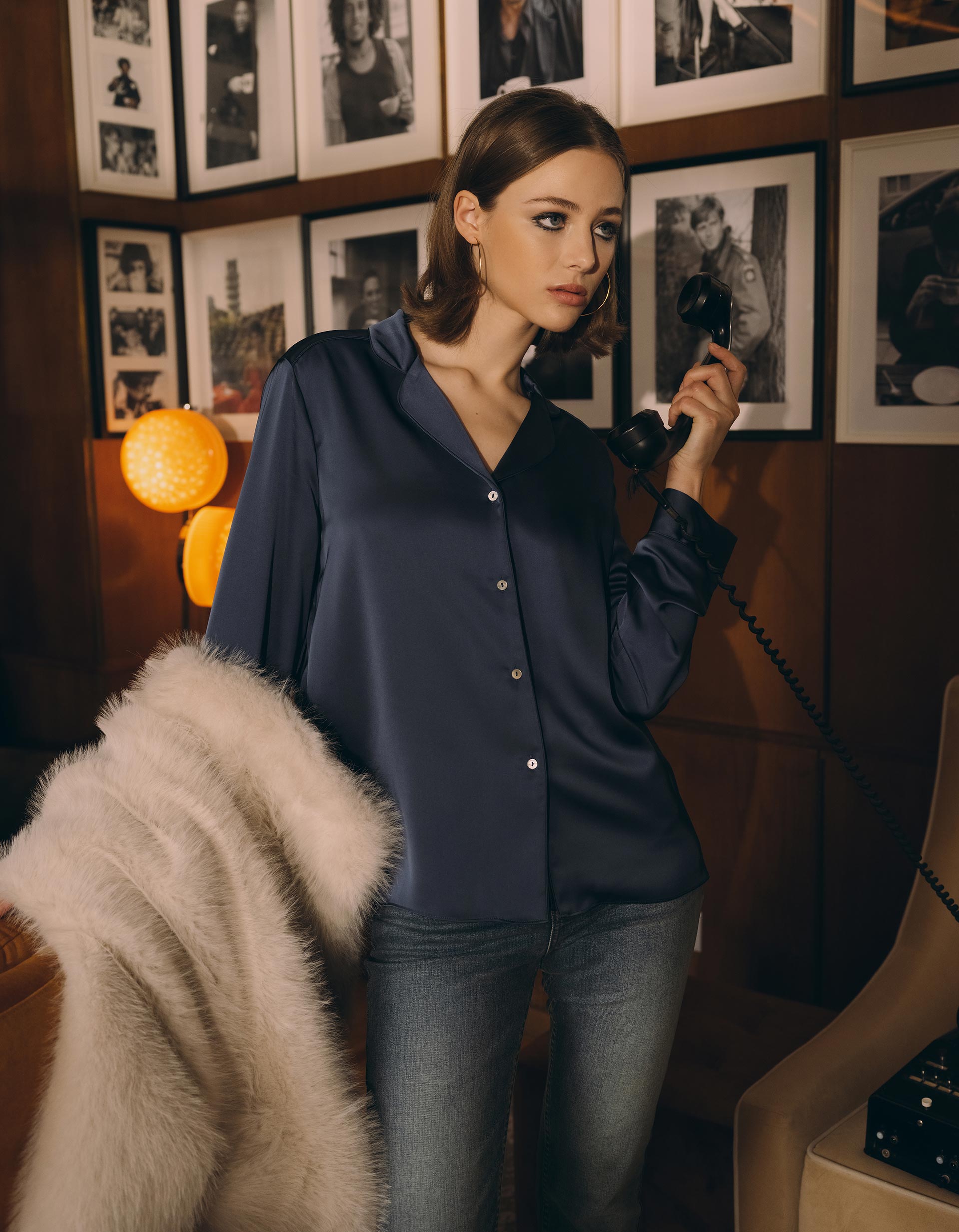 Camisa, Mulher, Azul Escuro