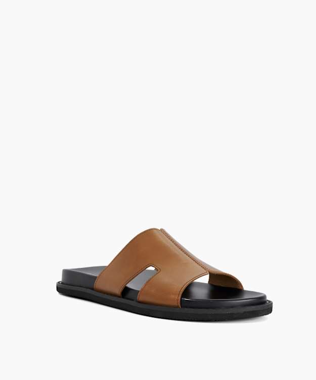 Ishaa Tan - Leather Slip On Sandals