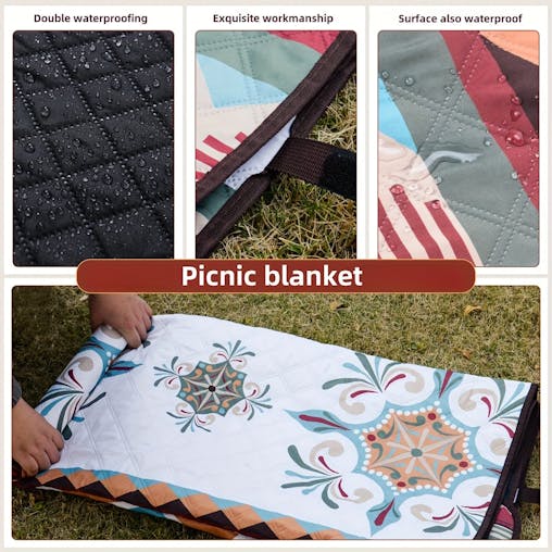 NNETM Outdoor Camping Blanket Waffle Weave Picnic Mat