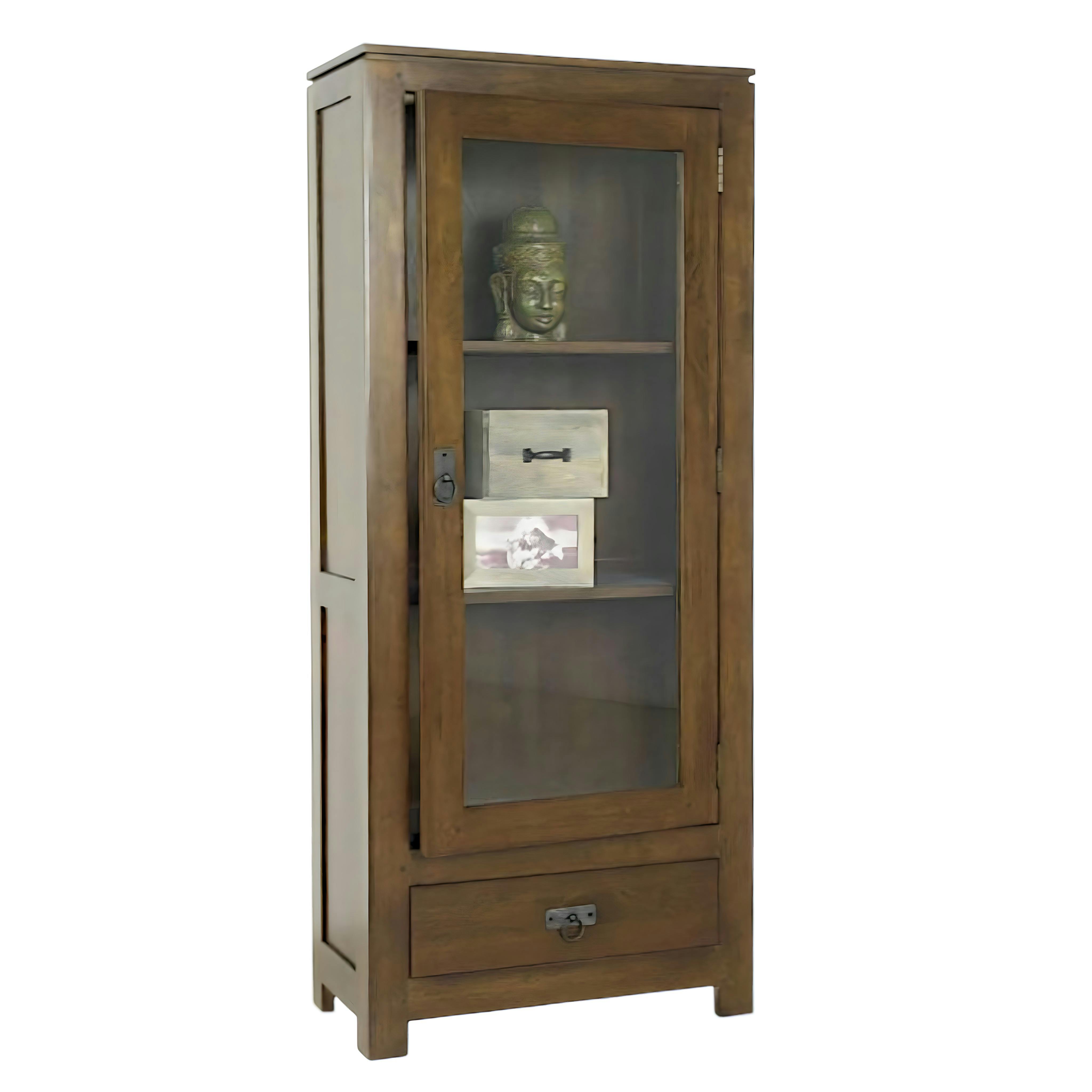 Etagère vitrée hévéa 60x140cm HELENA