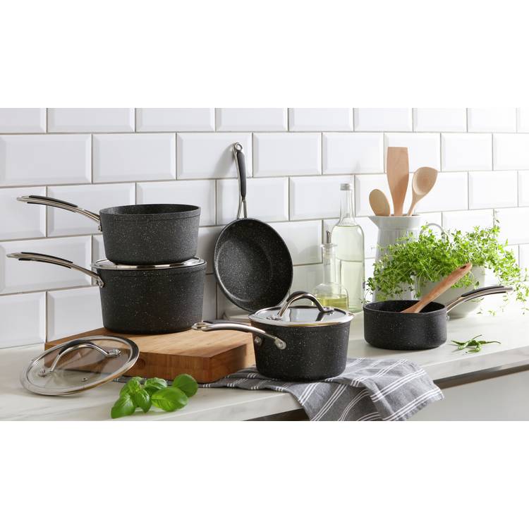 Habitat 5 Piece Rock Effect Non Stick Aluminium Pan Set