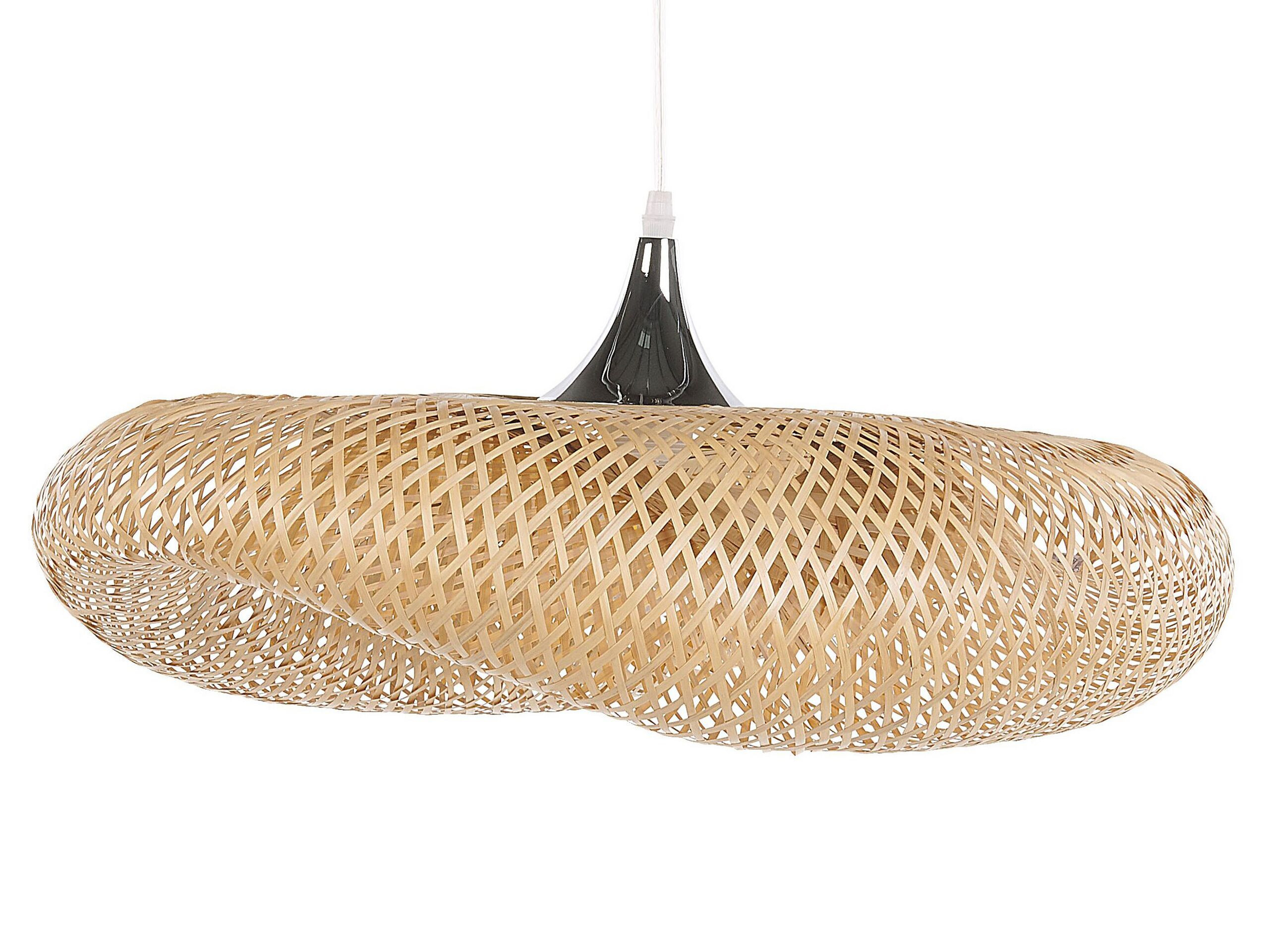 Lampa wisząca bambus jasne drewno
