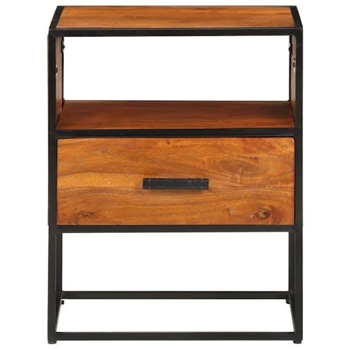 NNEVL Bed Cabinet 40x30x50 cm Solid Acacia Wood