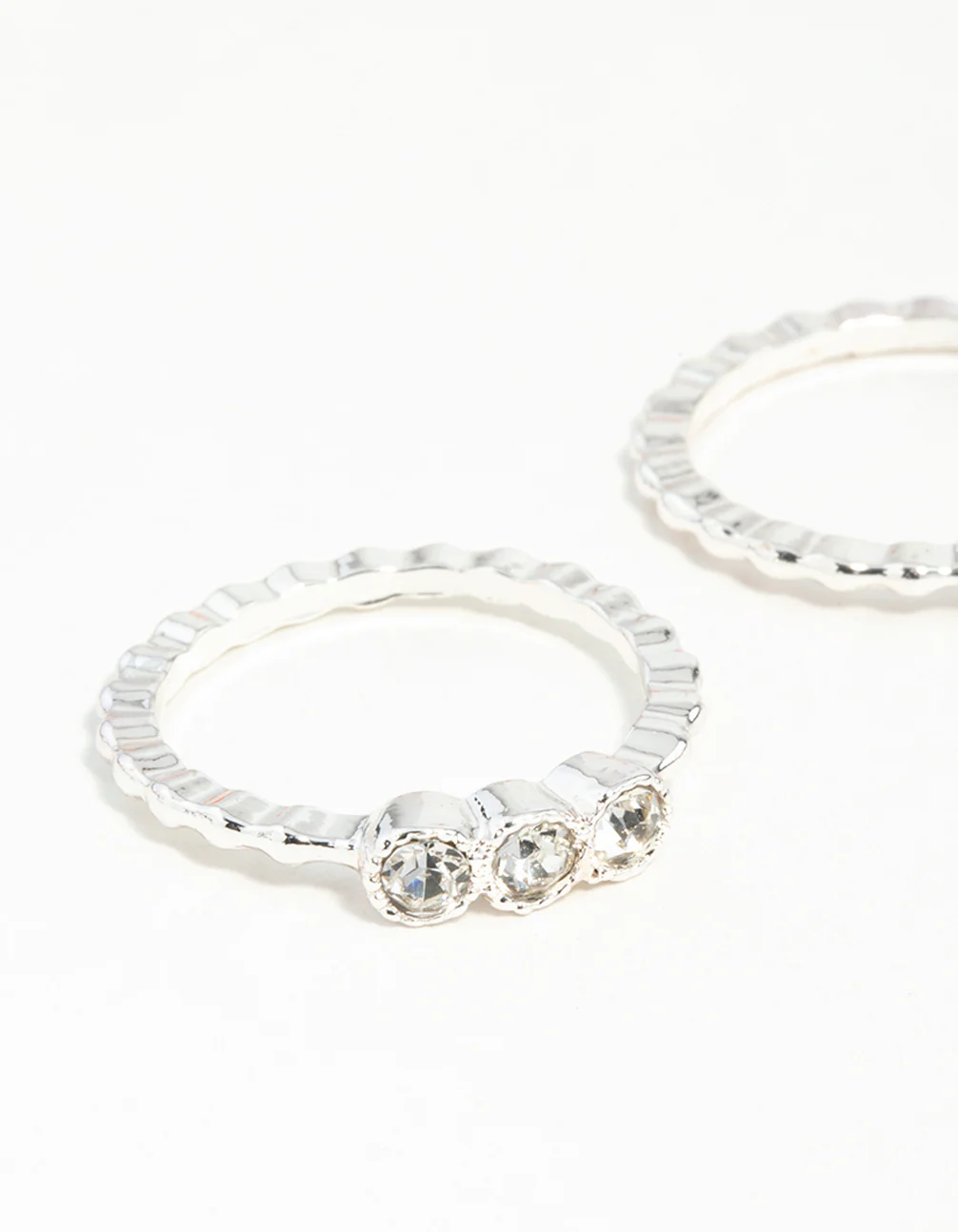 Silver Dotted Ring Stack