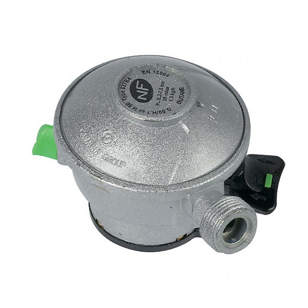 Pack tuyau gaz souple 1.50 m   Détendeur Butane à clipser Quick-On Valve Diam 27mm BUTAGAZ