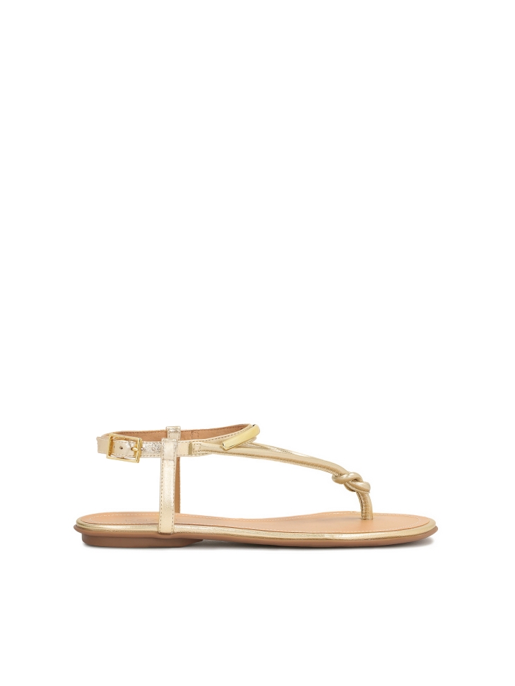 Leather flat sandals