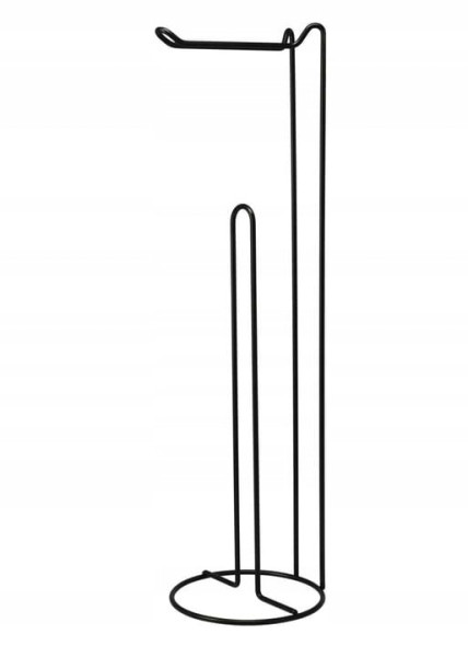 STOJAK NA PAPIER TOALETOWY czarny wolnostojący uchwyt LOFT stabilny 54 cm