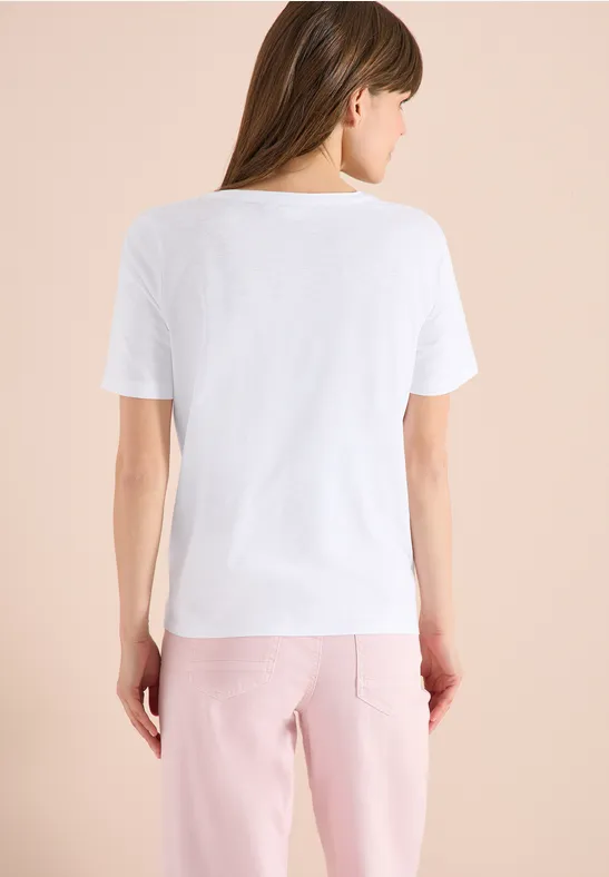 Kurzarm Shirt mit Split Neck