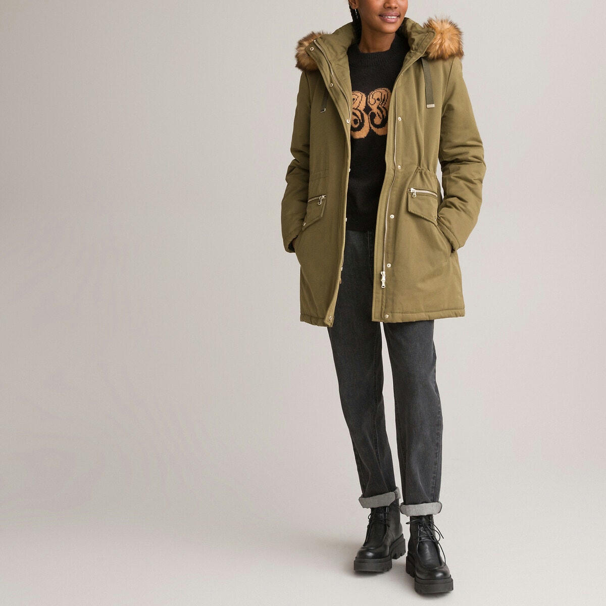 Parka mi-longue à capuche