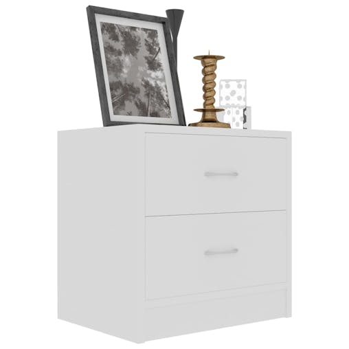 NNEVL Bedside Cabinet White 40x30x40 cm Chipboard