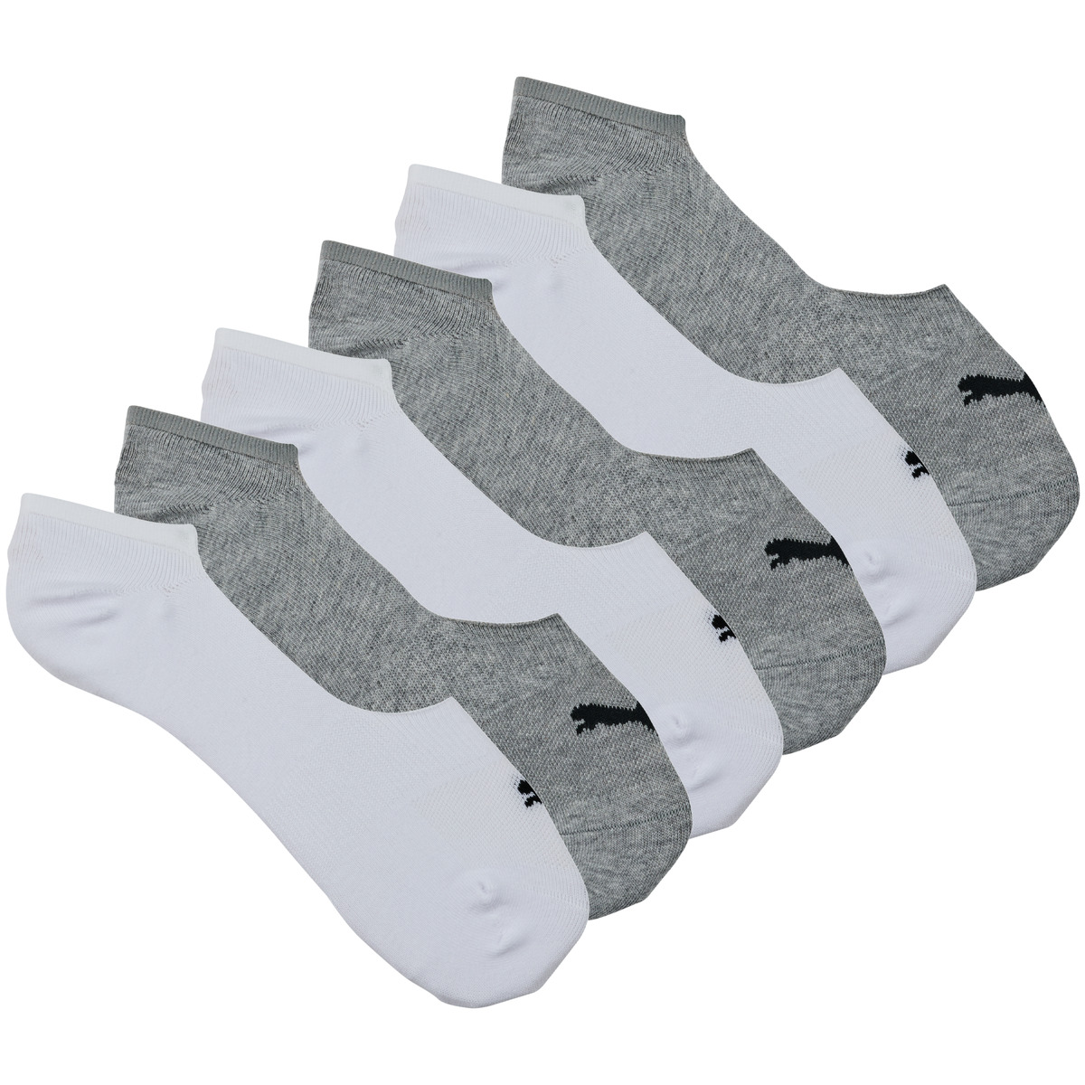 Puma - PUMA UNISEX FOOTIE ECOM Pack de 6 - White / Grey