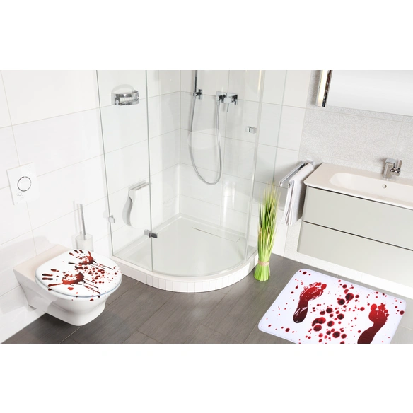 Badteppich, weiß, Polyester, mit Blood Feet
