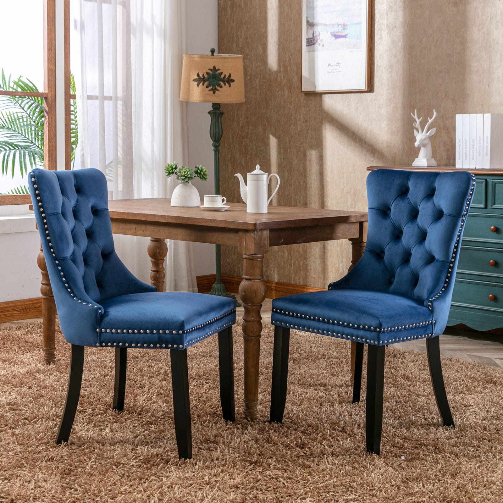 Contemporary Velvet Upholstered Dining Chair