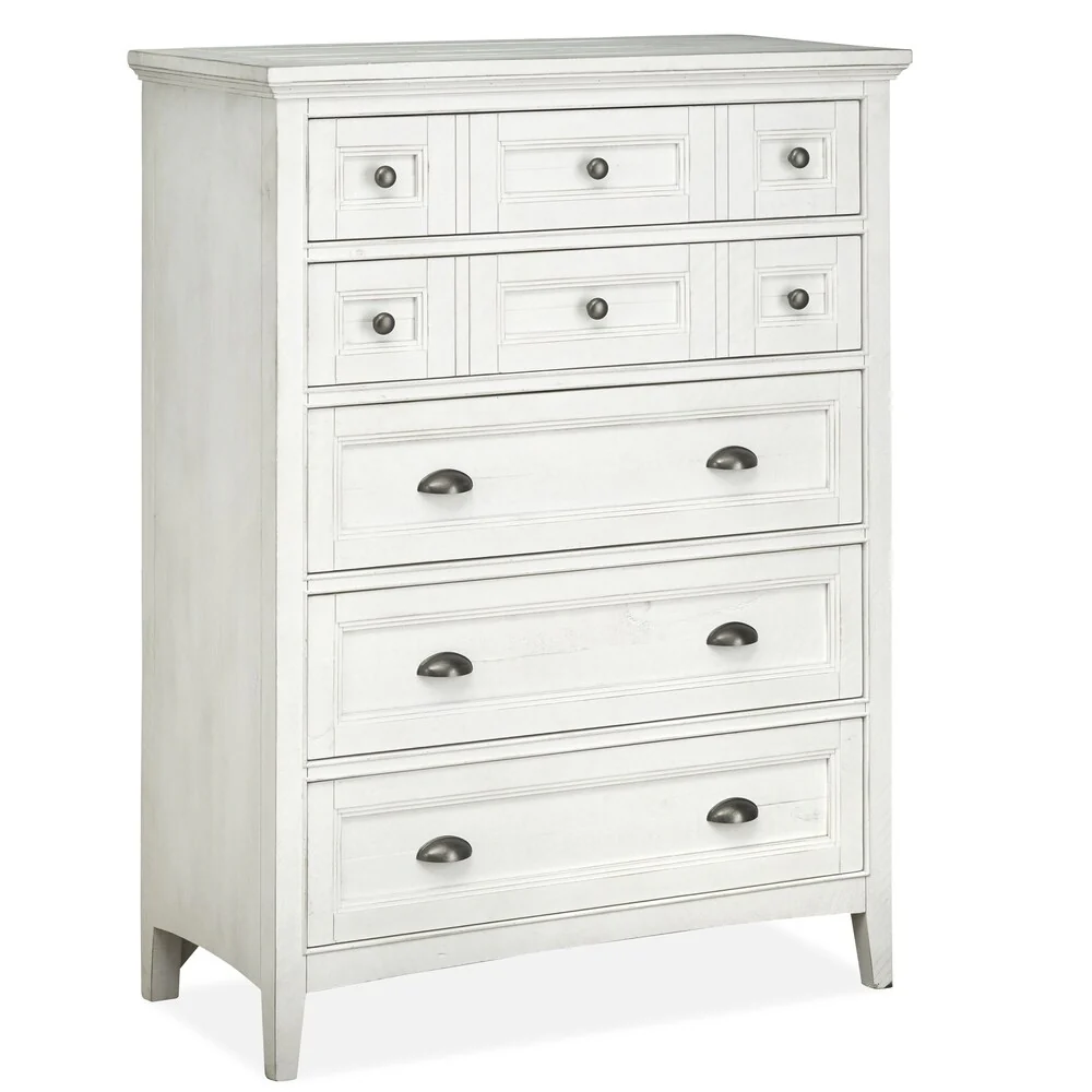 Heron Cove Traditional Chalk White Five Drawer Chest