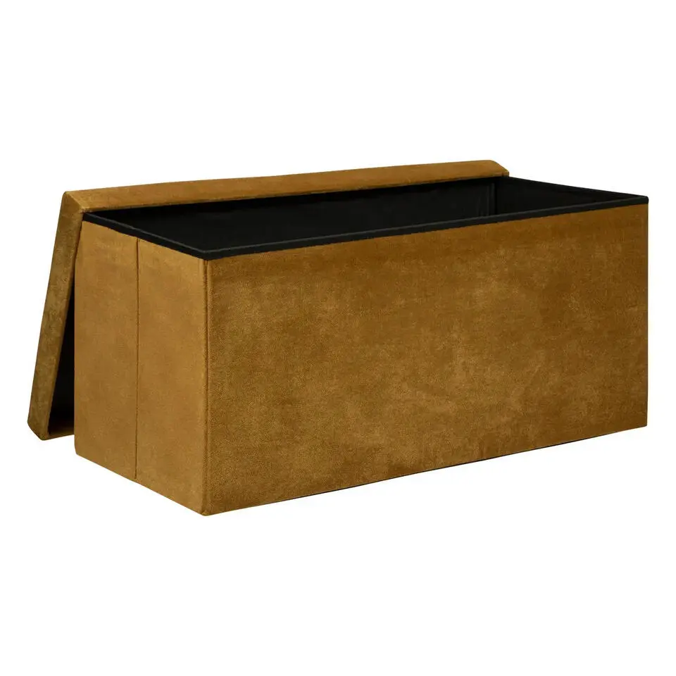 Atmosphera Poef/hocker - Opvouwbaar - Okergeel - 76 x 38 x 38 cm