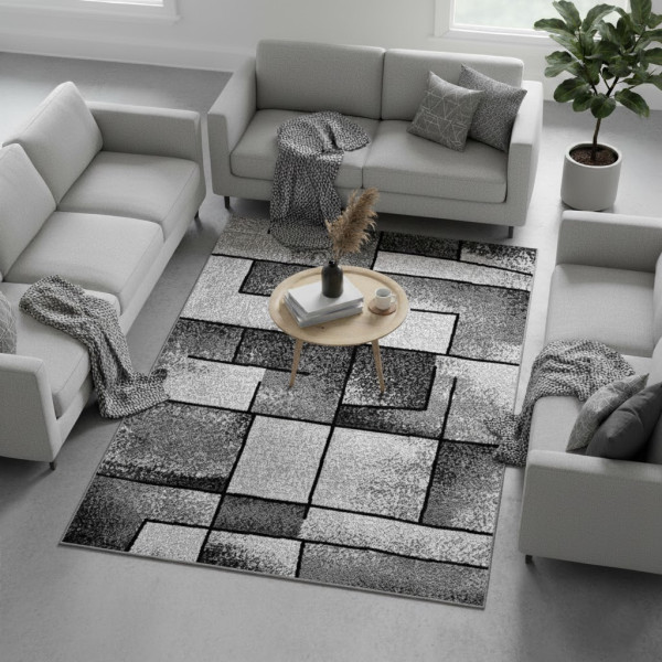 Dywan nowoczesny szary do salonu pokoju 015 - 70x130 cm - modny solidny
