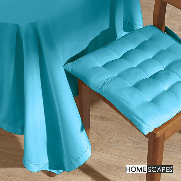 Nappe ronde en 100% coton - bleu - 178 cm - HOMESCAPES - Lavable en machine