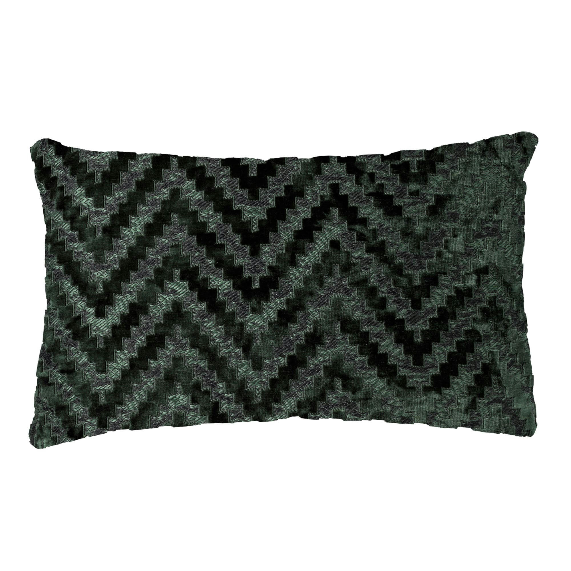 - Coussin vert en velours 30x50 cm avec motif