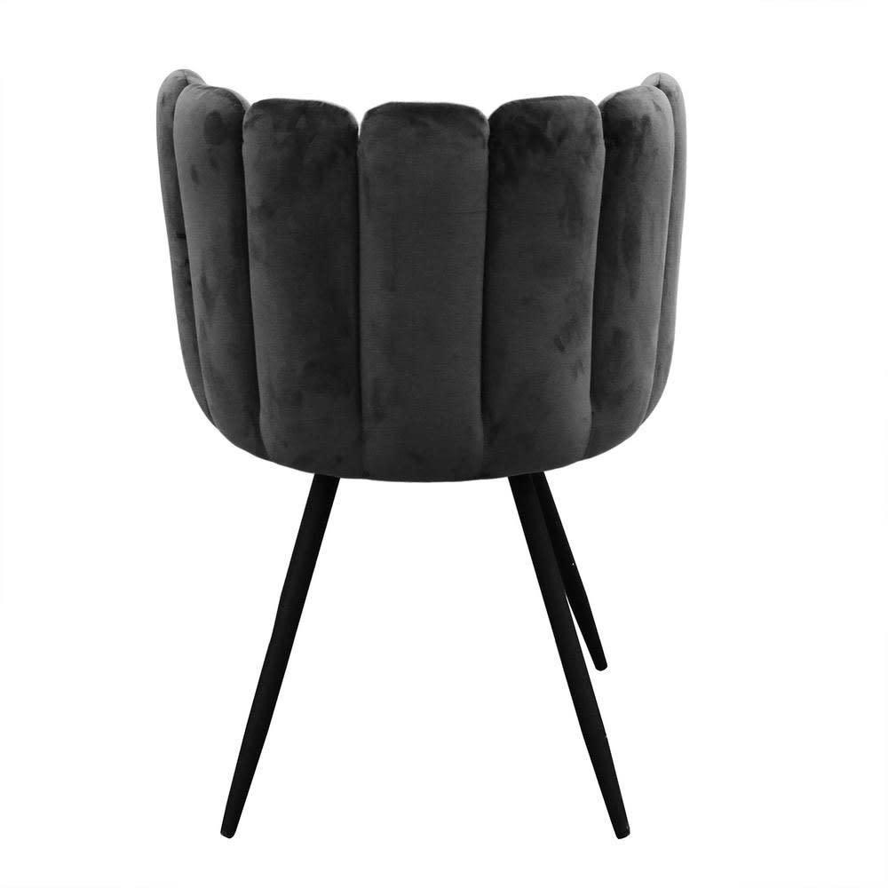 ARIEL - Chaise design effet velours noir