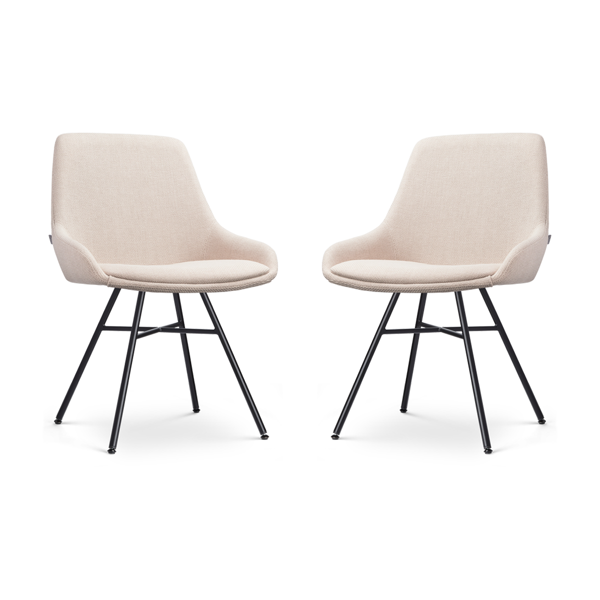 Nolon Noa-Isa Eetkamerstoelen Set van 2 - Beige - Zwart