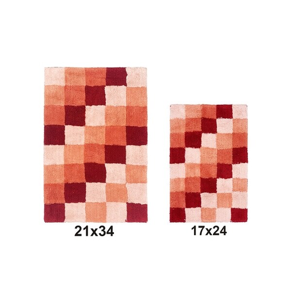 Better Trends Tiles Bath Mat Rug 2 Piece Set 100% Cotton