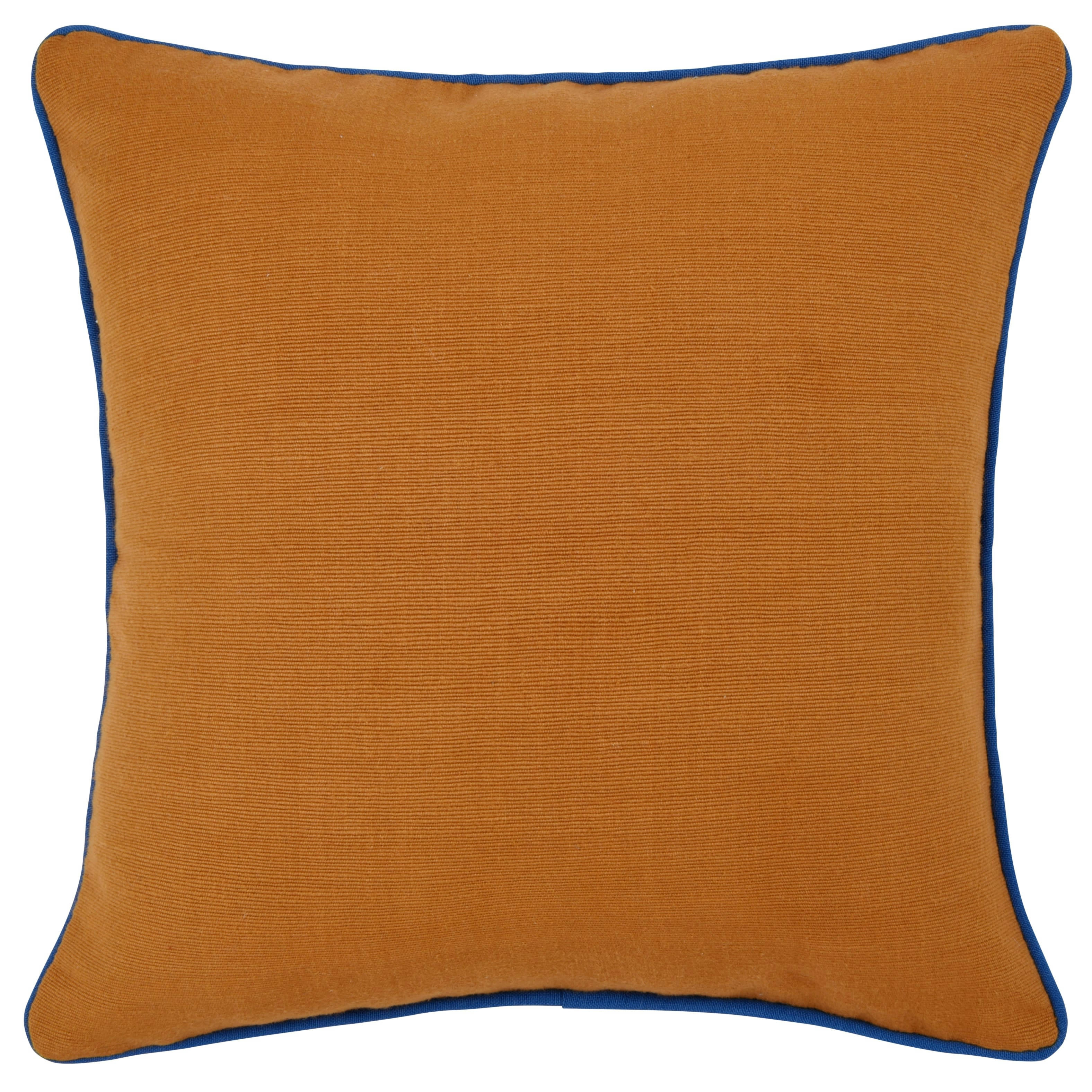 CANOAS - Housse de coussin bicolore en coton ocre et terracotta 40x40